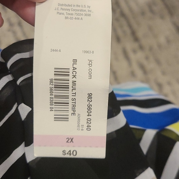 NWT A.N.A sheer black striped blouse - Picture 7 of 7